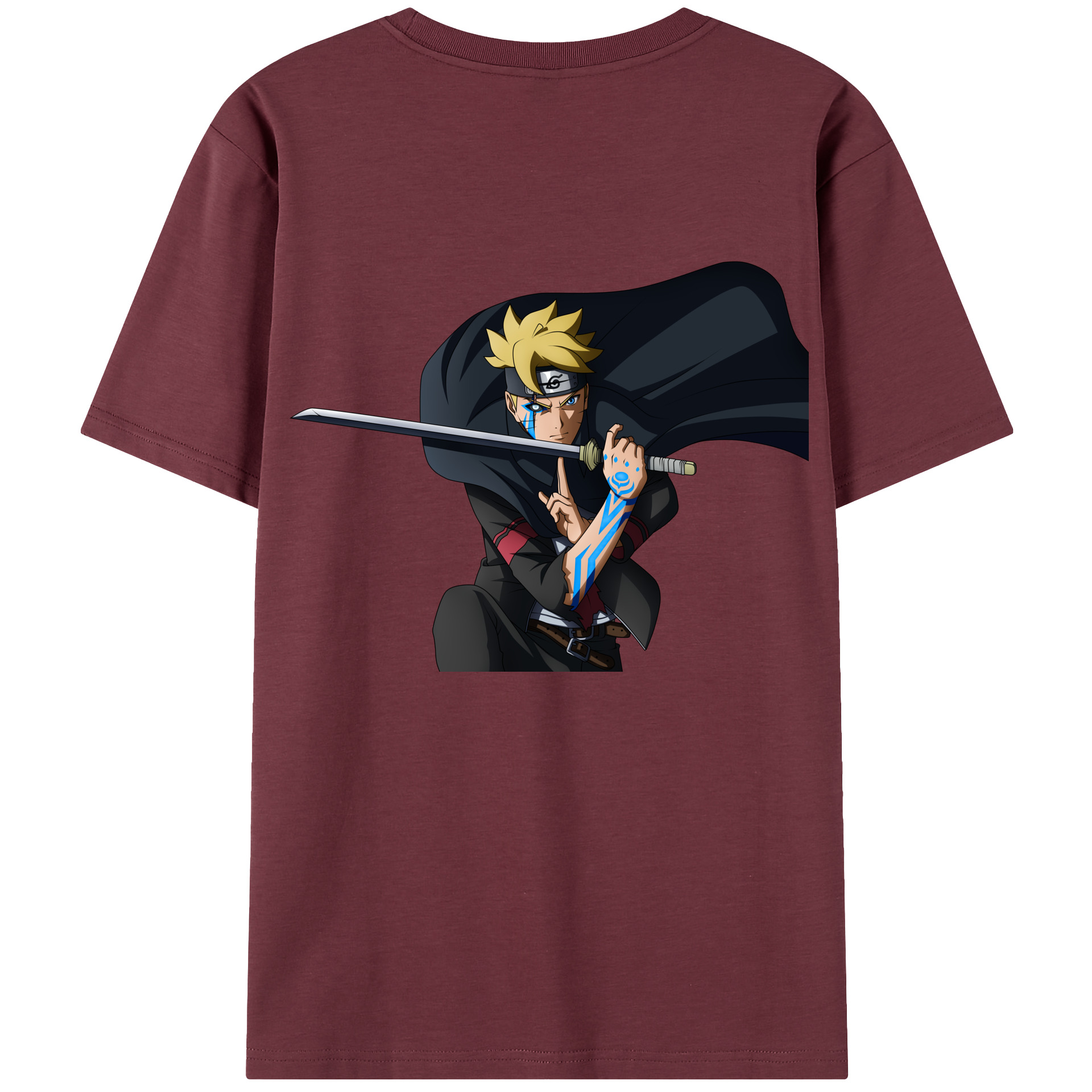 （画像用） NARUTO -ナルト- うずまき ボルト Uzumaki Boruto 綿100％半袖Tシャツ（背面プリント）